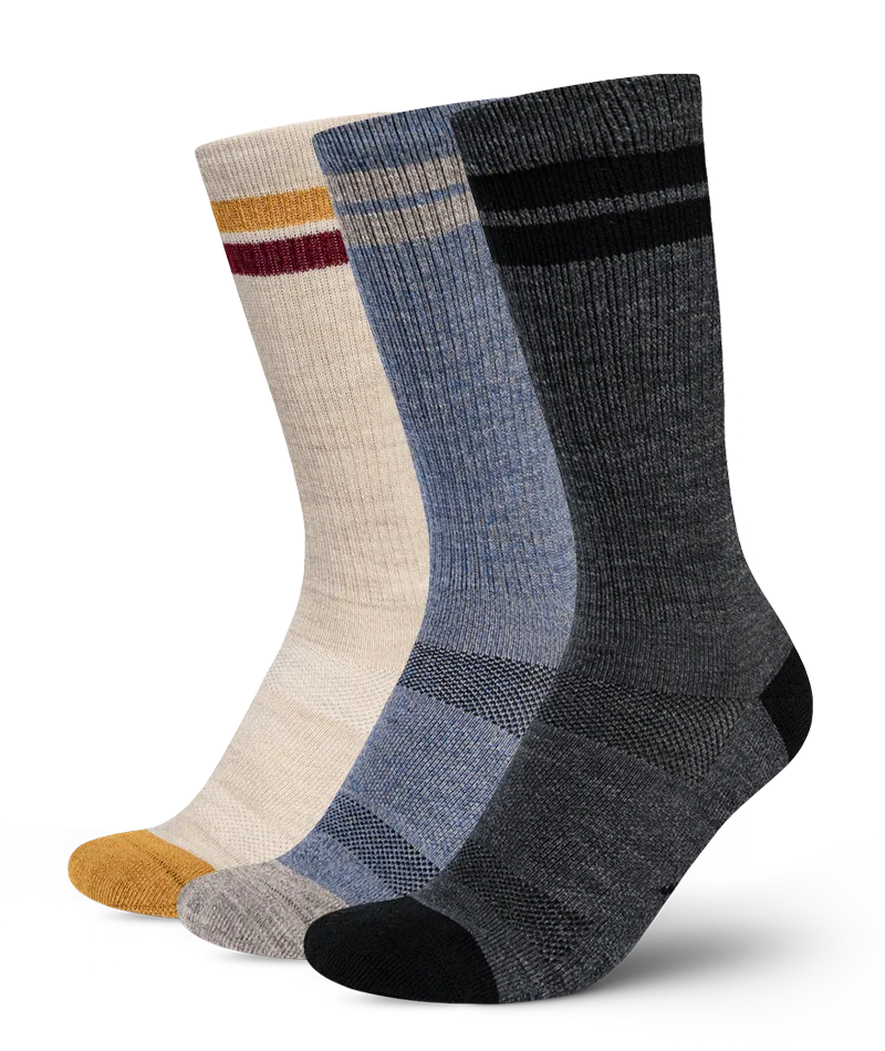Roam Merino Wool Midweight Crew Socks 3-Pack