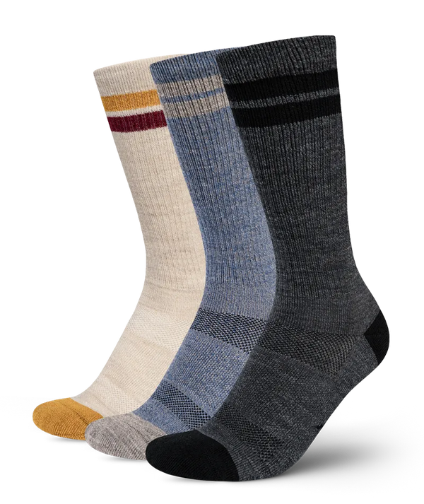Roam Merino Wool Midweight Crew Socks 3-Pack
