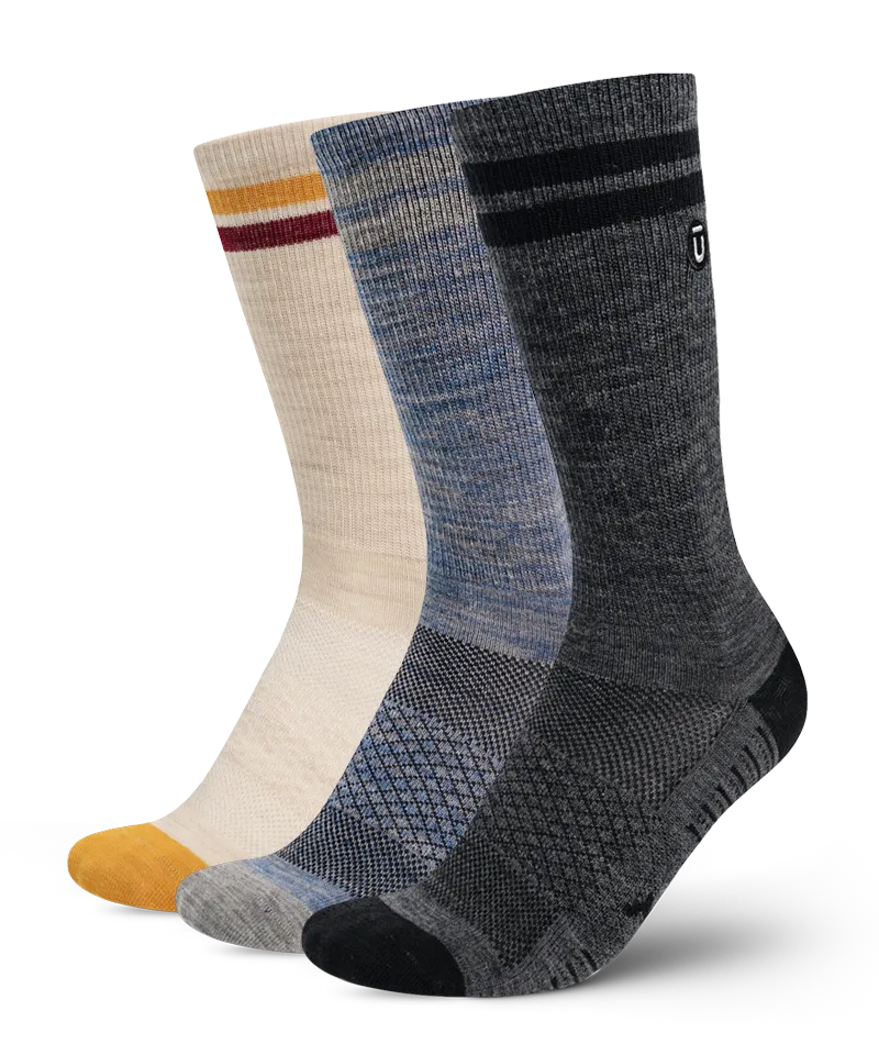 Roam Merino Wool Lite Crew Socks 3-Pack
