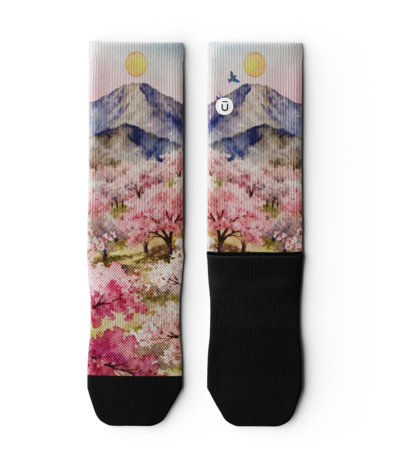 Sakura Sunrise Athletic Crew Socks 3-Pack
