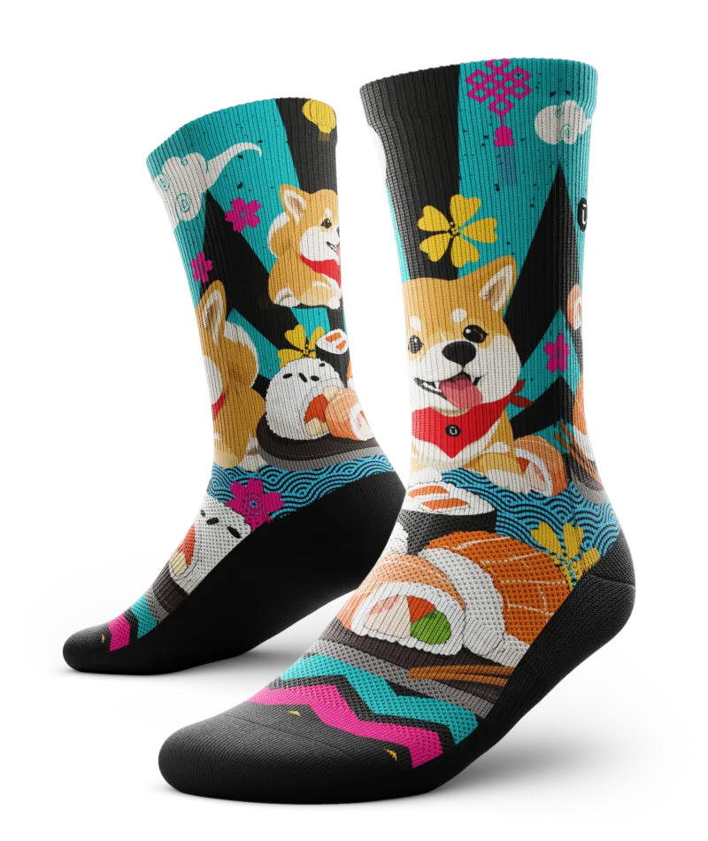 Shiba Roll Athletic Crew Socks