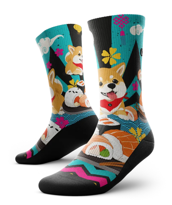 Shiba Roll Athletic Crew Socks