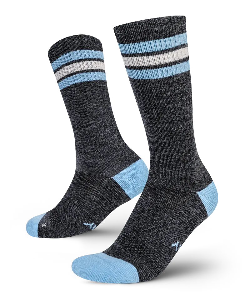 Slate Merino Wool Midweight Crew Socks