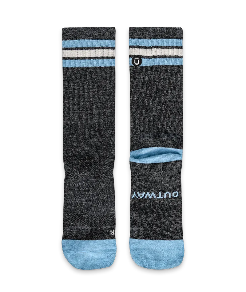 Slate Merino Wool Midweight Crew Socks