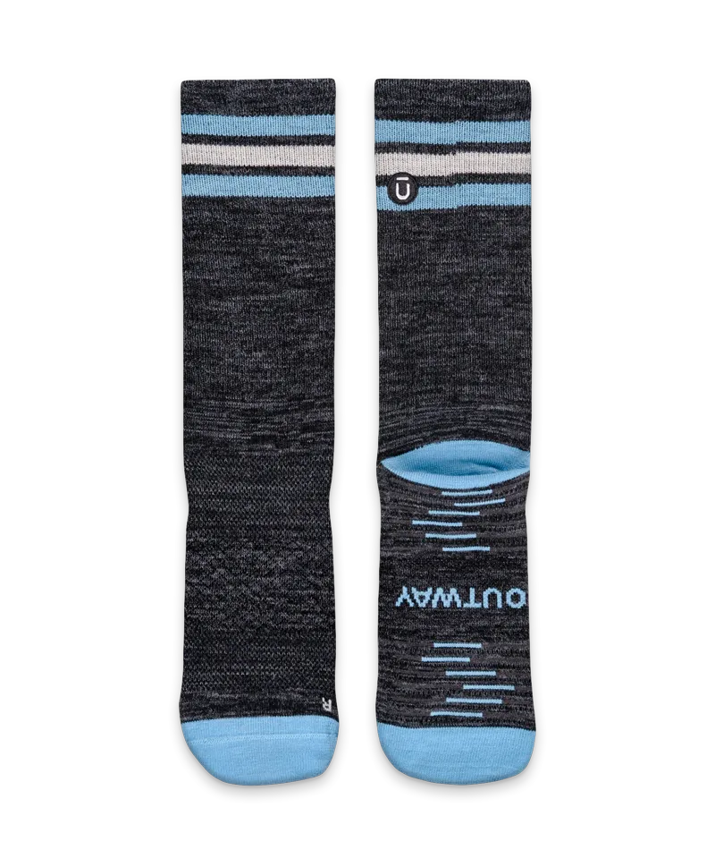 Slate Merino Wool Lite Crew Socks