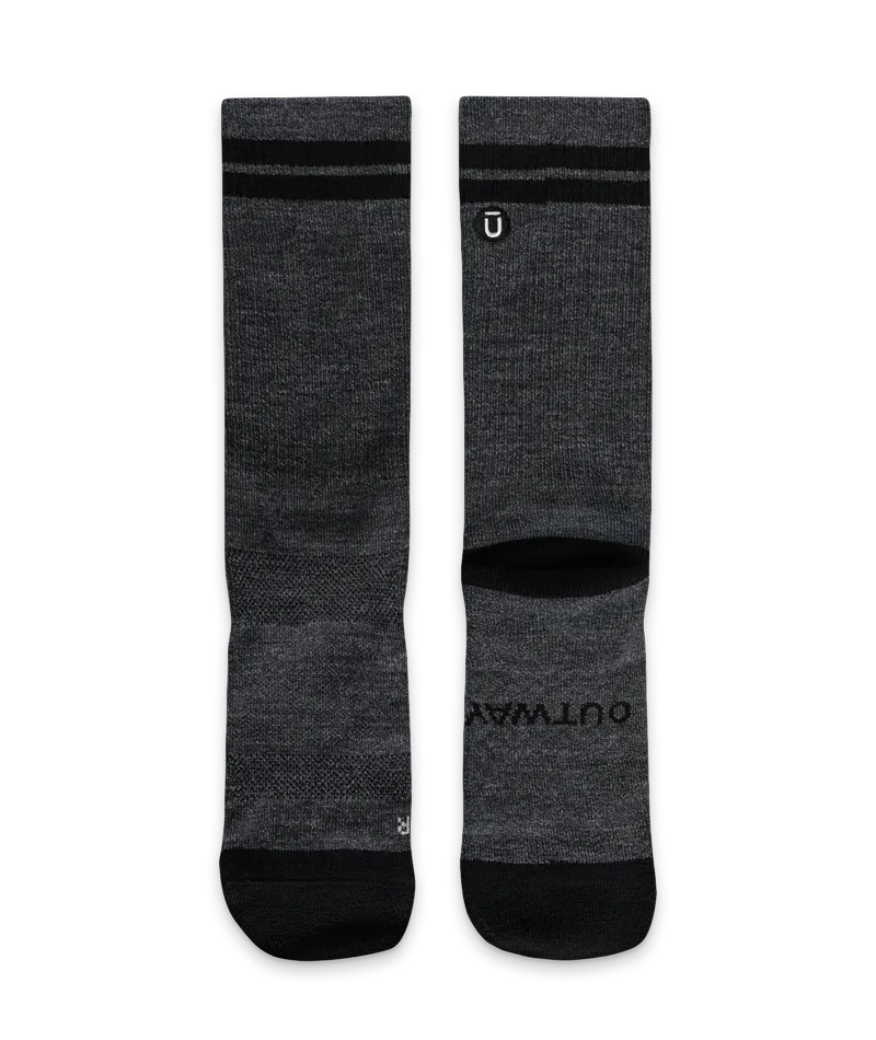Smoke Merino Wool Midweight Crew Socks