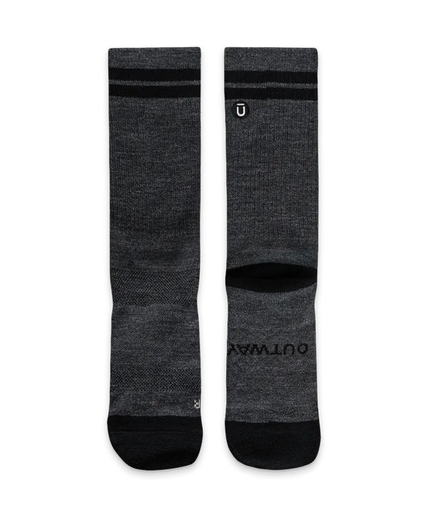Smoke Merino Wool Midweight Crew Socks
