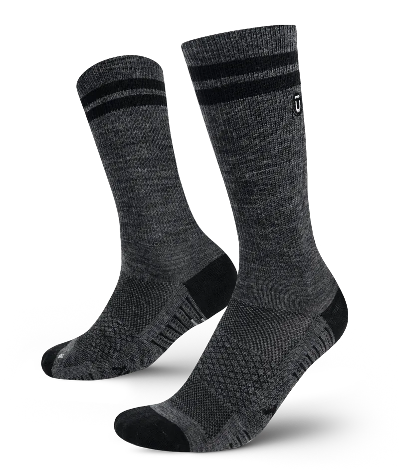 Smoke Merino Wool Lite Crew Socks