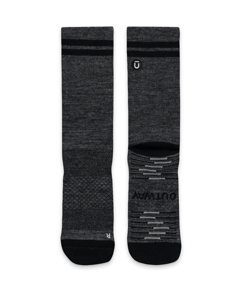 Smoke Merino Wool Lite Crew Socks