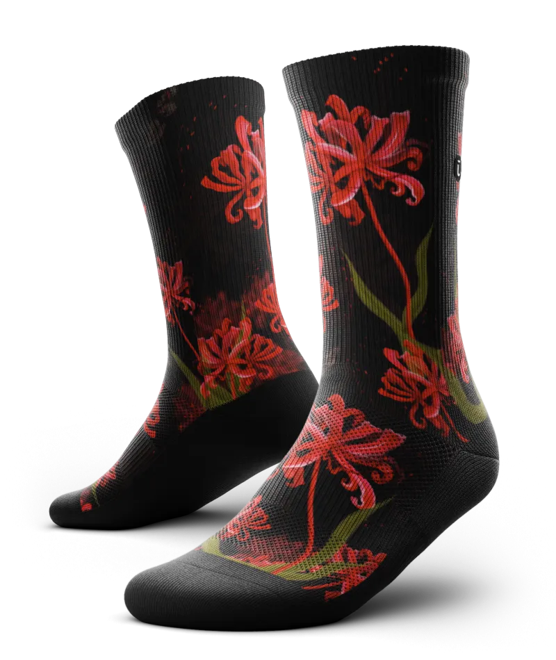 Spider Lily Athletic Crew Socks