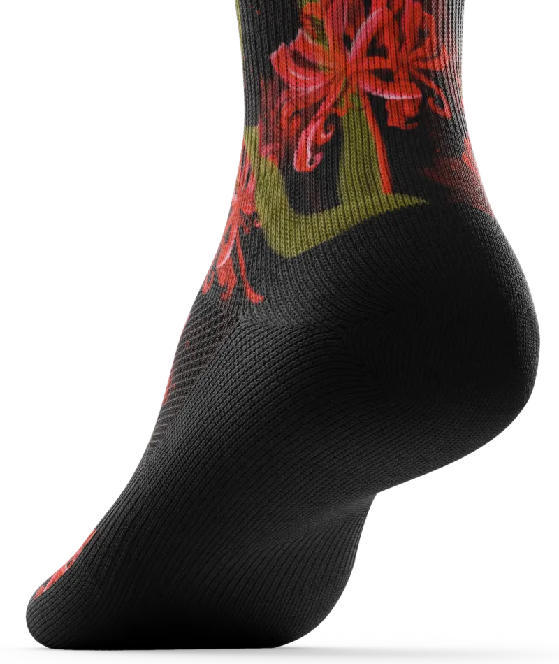 Spider Lily Athletic Crew Socks