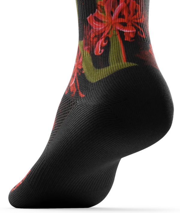 Spider Lily Athletic Crew Socks