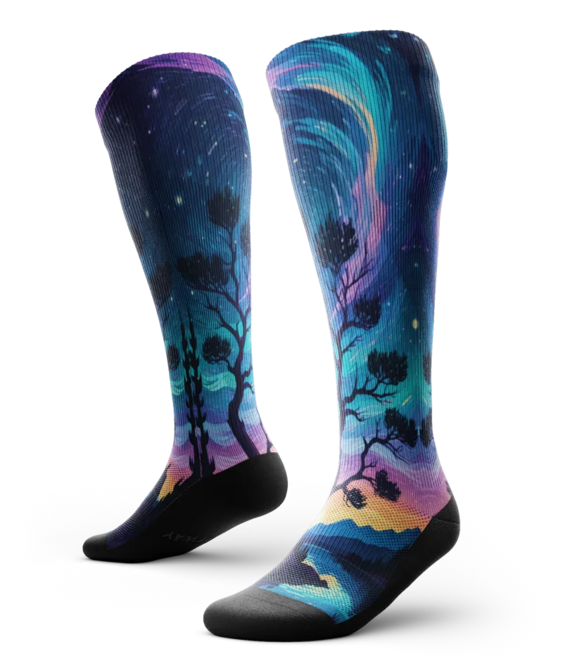 Star Gazer Athletic Knee High Compression Socks
