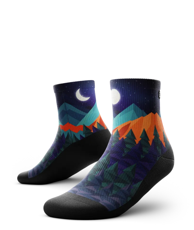 Starry Night Athletic Quarter Socks