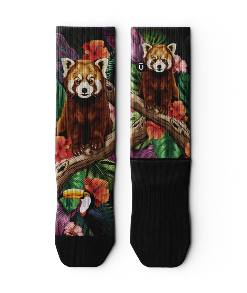 Tropical Panda Athletic Crew Socks