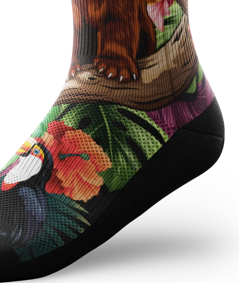 Tropical Panda Athletic Crew Socks
