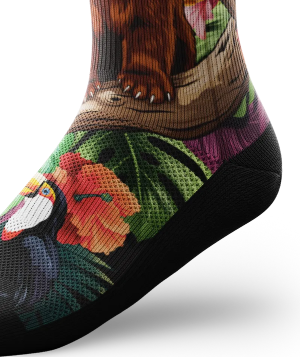 Tropical Panda Athletic Crew Socks