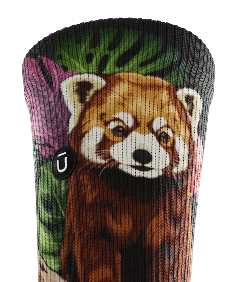 Tropical Panda Athletic Crew Socks