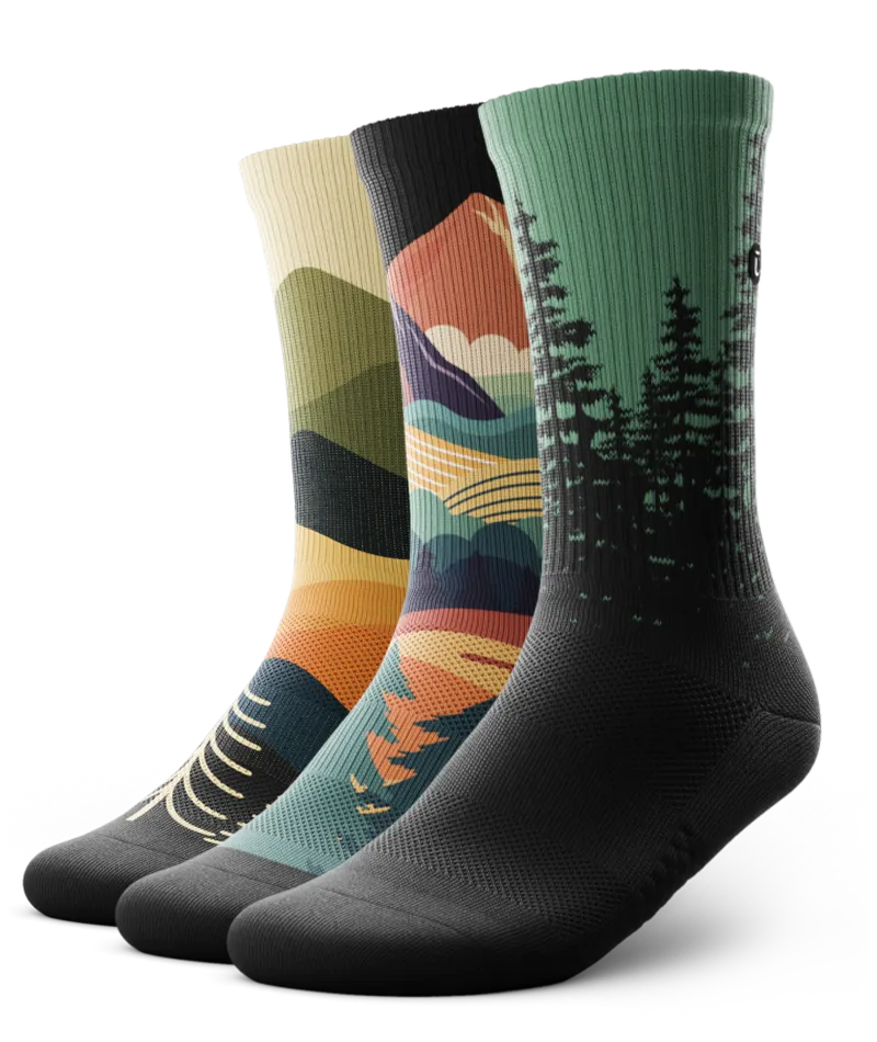 Wander Woods Athletic Crew Socks 3-Pack
