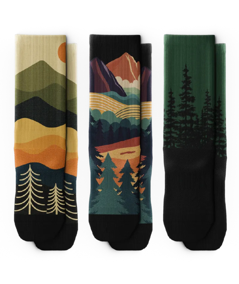 Wander Woods Athletic Crew Socks 3-Pack