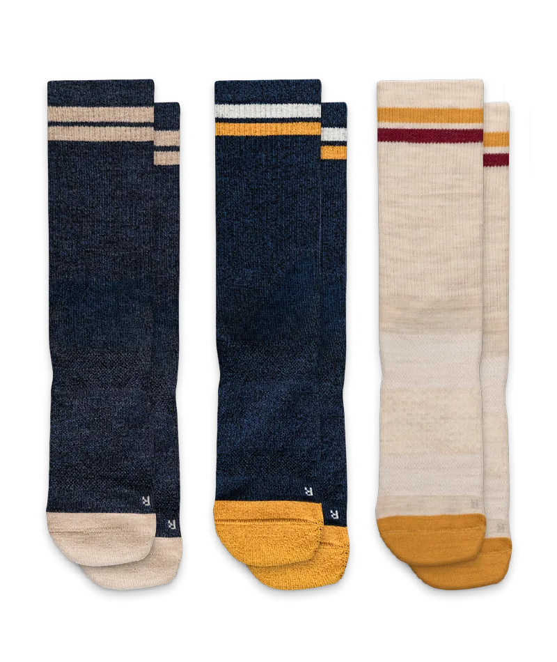Wander Merino Wool Midweight Crew Socks 3-Pack