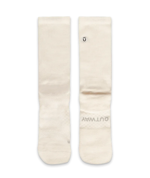 Flagship Off White Merino Wool Midweight Crew Socks