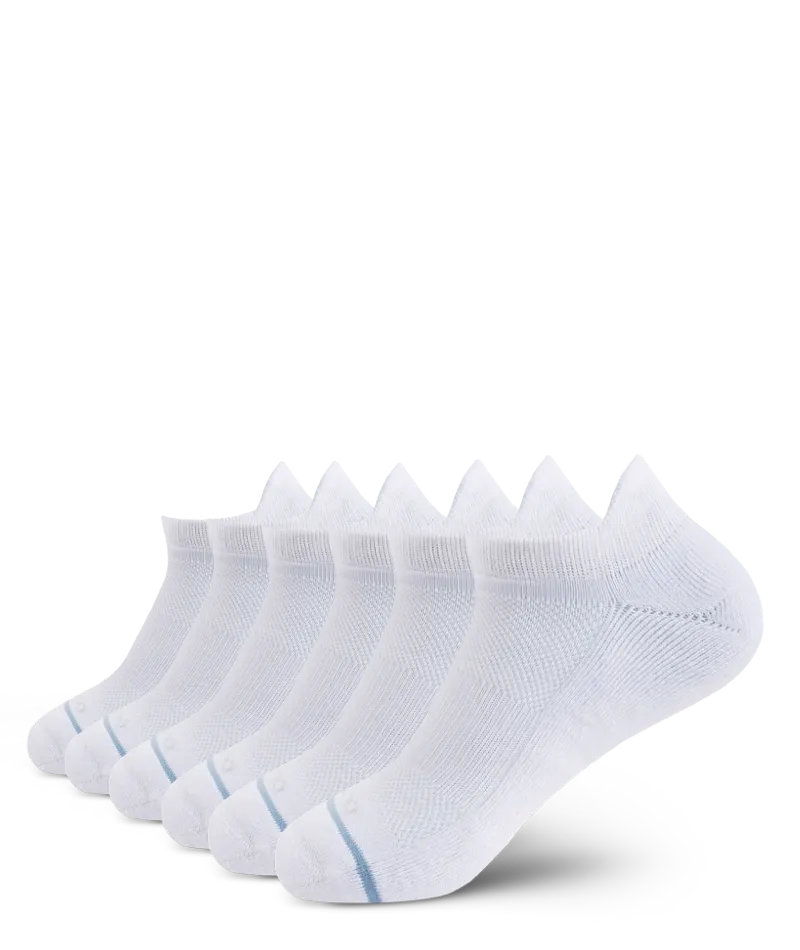 Flagship White Supima Cotton Ankle Socks 6-Pack