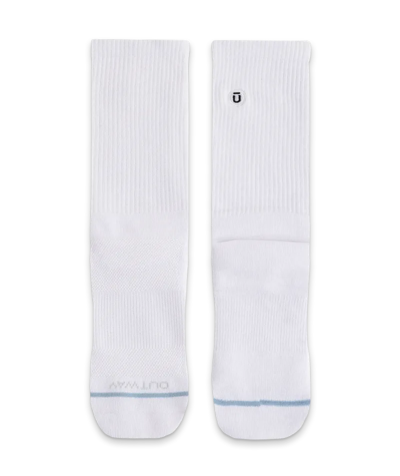 Flagship White Supima Cotton Crew Socks