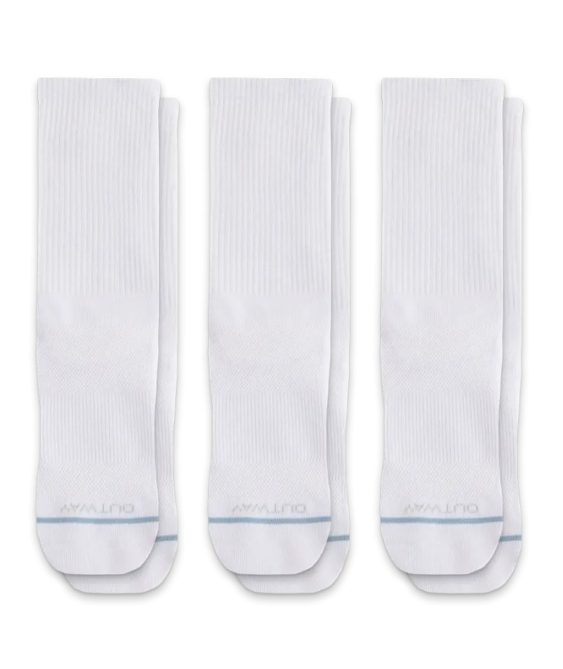 Flagship White Supima Cotton Crew Socks 3-Pack
