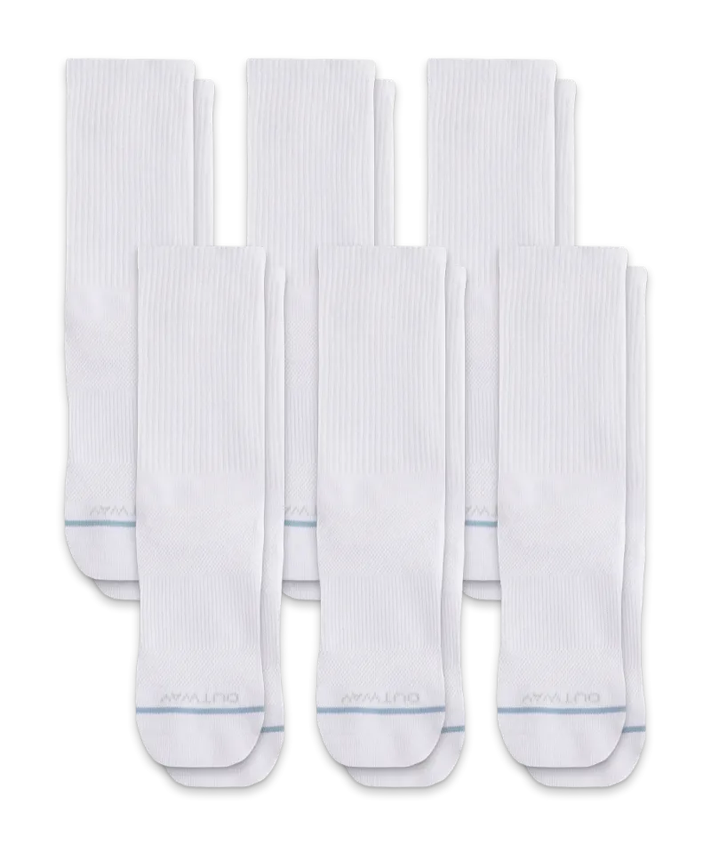 Flagship White Supima Cotton Crew Socks 6-Pack