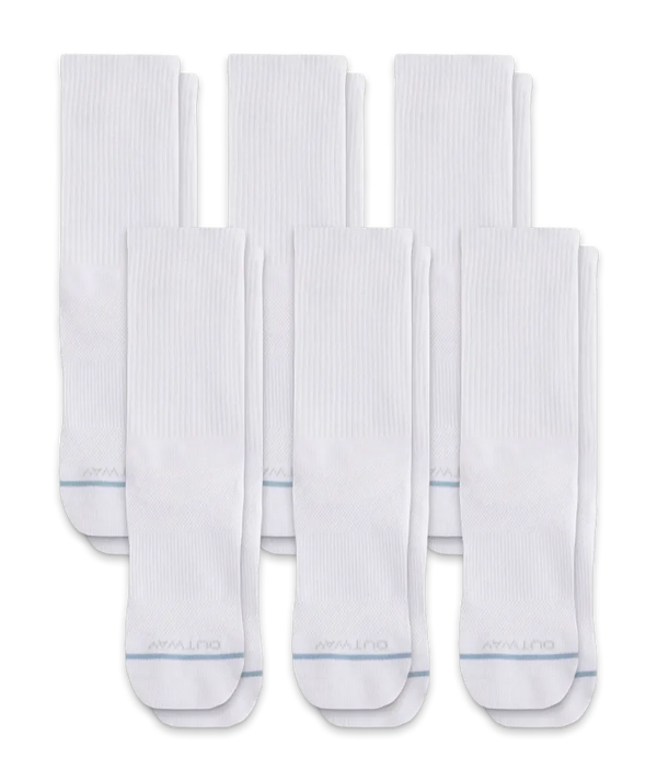 Flagship White Supima Cotton Crew Socks 6-Pack