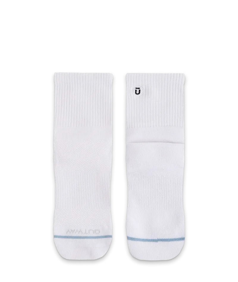 Flagship White Supima Cotton Quarter Socks