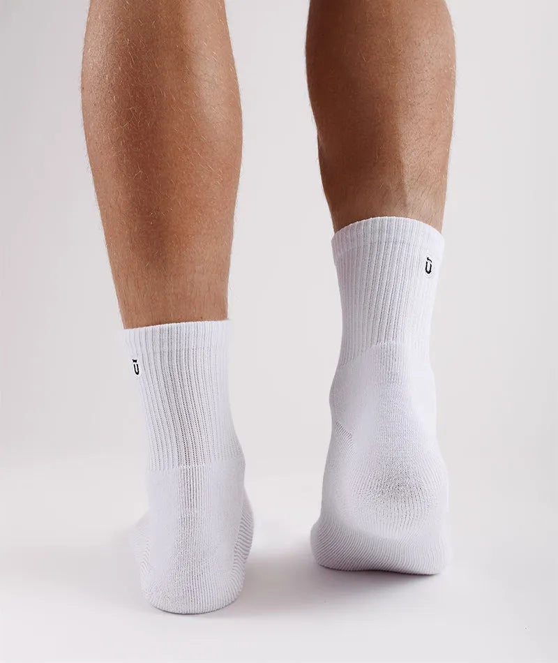 Flagship White Supima Cotton Quarter Socks