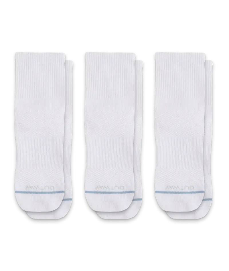 Flagship White Supima Cotton Quarter Socks 3-Pack