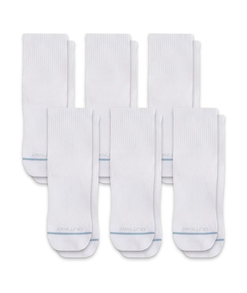 Flagship White Supima Cotton Quarter Socks 6-Pack