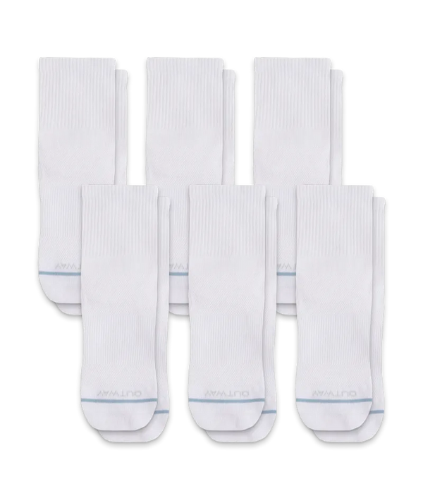 Flagship White Supima Cotton Quarter Socks 6-Pack