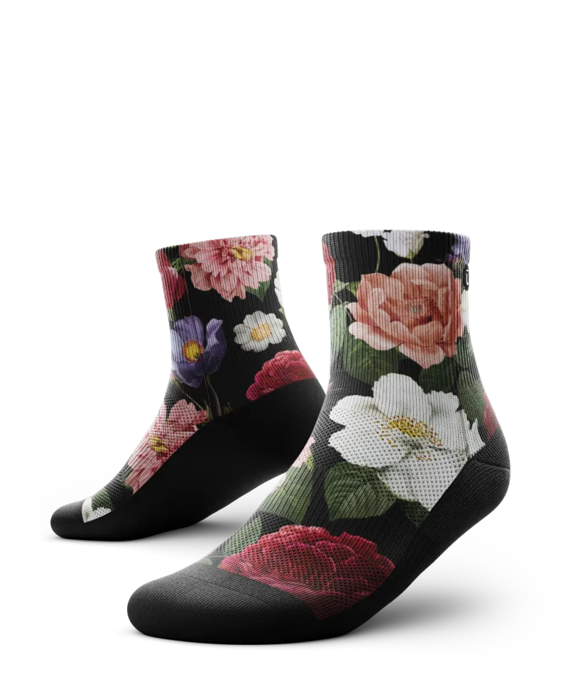 Wild Flora Athletic Quarter Socks